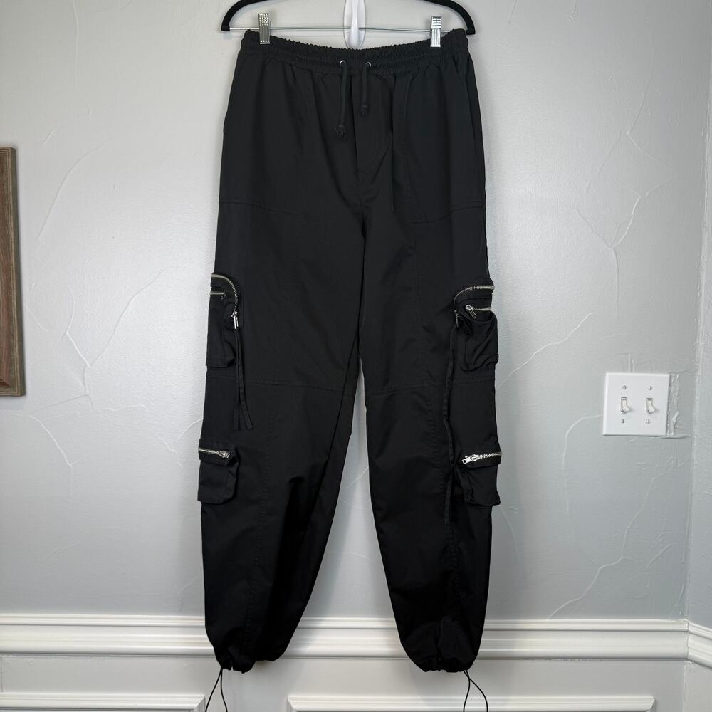 Unbranded Black Utility Cargo Pants 30" Waist Zip Pockets Streetwear